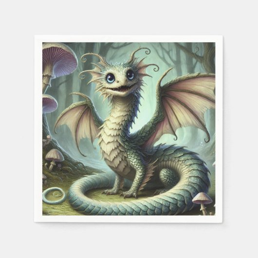 Dragon Jabberwocky Niedlich Fantasy Creative Art Serviette (Vorderseite)