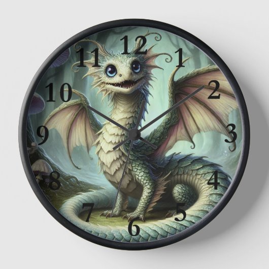 Dragon Jabberwocky Niedlich Fantasy Creative Art Uhr (Vorderseite)