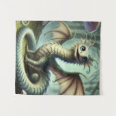 Dragon Jabberwocky Niedlich Fantasy Creative Art Wandteppich (Vorderseite (Horizontal))