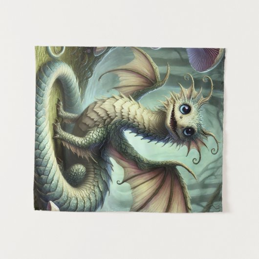 Dragon Jabberwocky Niedlich Fantasy Creative Art Wandteppich (Vorderseite (Horizontal))