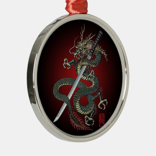 Dragon katana silbernes ornament (Rechts)
