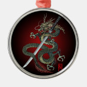 Dragon katana silbernes ornament (Vorne)