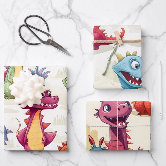 Dragon Kids Geschenkpapier Set (Vorderseite)