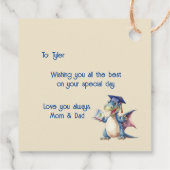 Dragon Kindergarten Graduate Square Gefälligkeitst Geschenkanhänger (Rückseite)