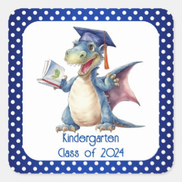 Dragon Kindergarten Graduate Square Stickers