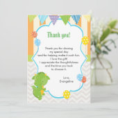 Dragon Kindergeburtstag Dankeschön Karte Hinweis (Stehend Vorderseite)