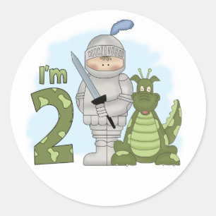 Dragon Knight 2. Geburtstag Runder Aufkleber