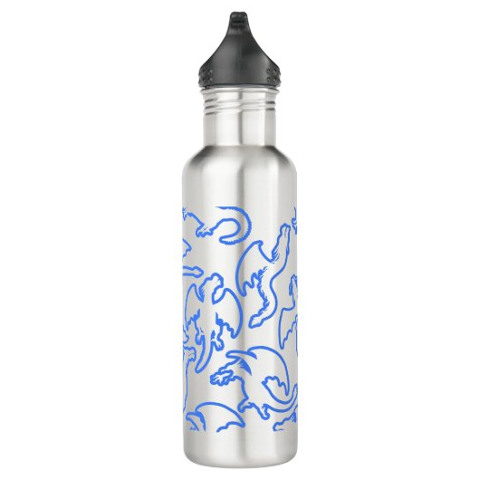 Dragon Kontur pattern 03.b L Yellow BG Edelstahlflasche (Rechts)