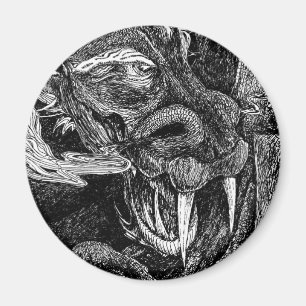 Dragon Kühlschrankmagnet rund