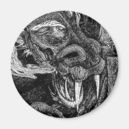 Dragon Kühlschrankmagnet rund (Vorne)