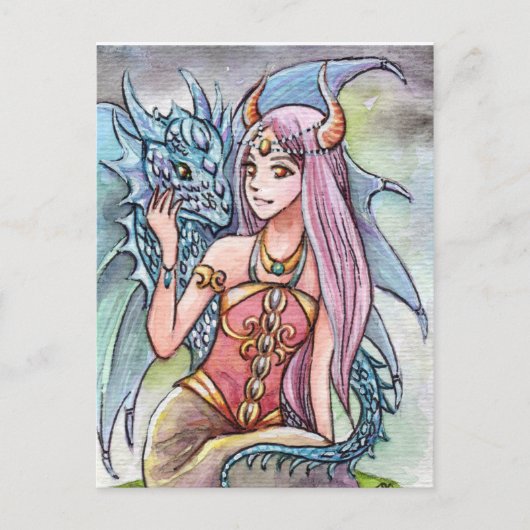 Dragon Lady Feiertagspostkarte (Vorderseite)