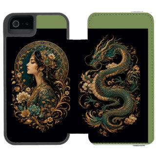 Dragon & Lady Flower Hülle | Persische Fantasie  Incipio Watson™ iPhone 5 Geldbörsen Hülle