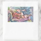 Dragon Lady Rechteckiger Aufkleber (Tasche)