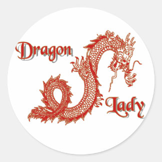 Dragon Lady Runder Aufkleber