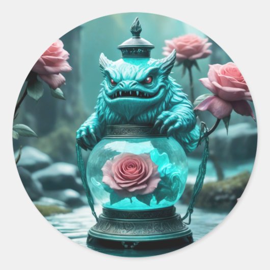 Dragon Lantern 2 Runder Aufkleber (Vorderseite)