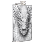 Dragon Legend Wild Nature Illustration Line Epic Flachmann (Rechts)