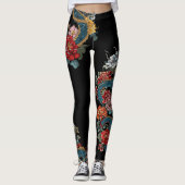 Dragon-Leggings im japanischen Tattoo-Stil Leggings (Vorderseite)