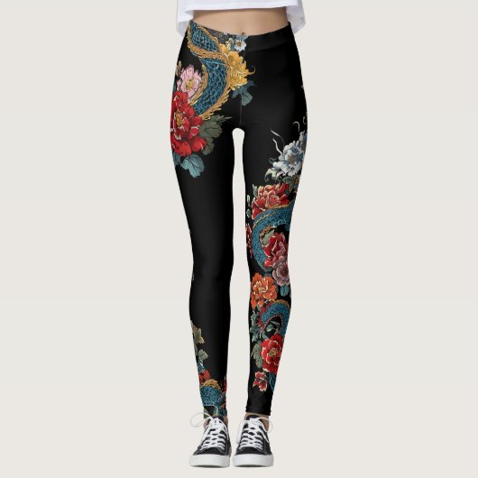 Dragon-Leggings im japanischen Tattoo-Stil Leggings (Vorderseite)
