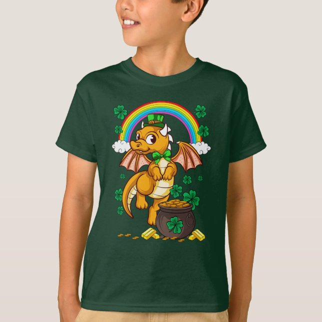 Dragon Leprechaun St Patricks Day Irish T-Shirt (Vorderseite)