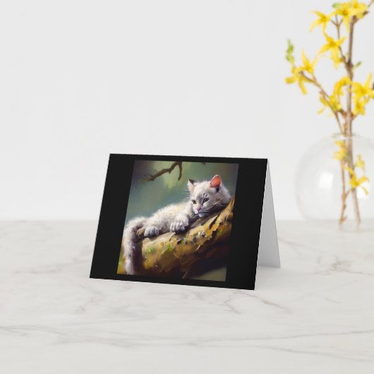 Dragon Li Cat Karte (Gelbe Blume)