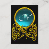 DRAGON LIEBE AQUAMARINE MONOGRAMM VISITENKARTE (Rückseite)