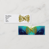 DRAGON-LIEBE, blau-gelb Mini Visitenkarte (Vorne/Hinten)