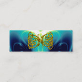 DRAGON-LIEBE, blau-gelb Mini Visitenkarte (Rückseite)
