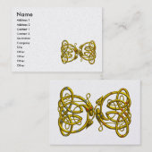 DRAGON LIEBE, Gold Celtic Knocks Fantasy White Pea Visitenkarte (Vorne/Hinten)