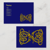 DRAGON LIEBE / Gold Celtic Knot Dragons Blue Visitenkarte (Vorne/Hinten)