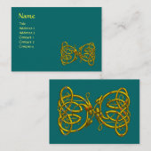 DRAGON-LIEBE / Gold keltische Knotendrachen grün Visitenkarte (Vorne/Hinten)