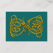 DRAGON-LIEBE / Gold keltische Knotendrachen grün Visitenkarte (Rückseite)