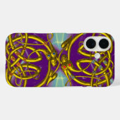 DRAGON-LIEBE, GOLD-ZELLTIKKNOTEN-ZEICHEN, Lila Case-Mate iPhone Hülle (Rückseite (Horizontal))