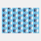 Dragon Liebe Heart Blue Geschenkpapier Set (Vorderseite 3)