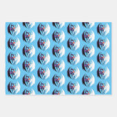 Dragon Liebe Heart Blue Geschenkpapier Set (Vorderseite)