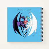 Dragon Liebe Heart Blue Notizblock (Rückseite)