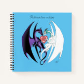 Dragon Liebe Heart Blue Notizblock (Vorderseite)