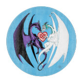 Dragon Liebe Heart Blue Schneidebrett (Vorderseite)