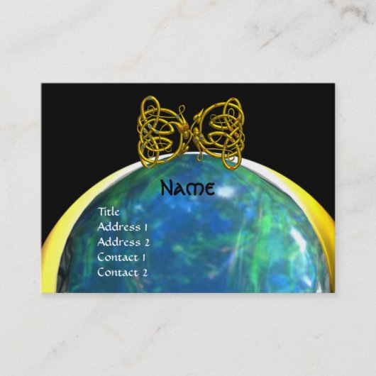 DRAGON LIEBE, opellgelb, schwarz, blau Visitenkarte (Vorderseite)