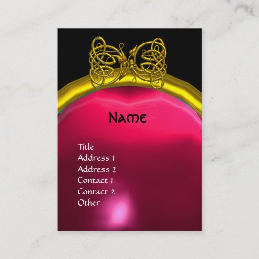 DRAGON LIEBE RUBY MONOGRAMM Rot-Gelb Visitenkarte (Vorderseite)