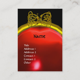 DRAGON LIEBE RUBY MONOGRAMM Rot-Gelb Visitenkarte