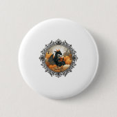 Dragon liest Bücher mit Fall Pumpkin Fant Button (Vorderseite)