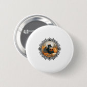 Dragon liest Bücher mit Fall Pumpkin Fant Button (Vorne & Hinten)
