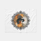 Dragon liest Bücher mit Fall Pumpkin Fant Fleecedecke (Vorderseite (Horizontal))
