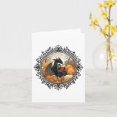 Dragon liest Bücher mit Fall Pumpkin Fant Karte (Gelbe Blume)