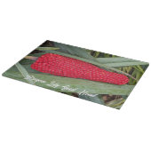 Dragon Lily Red Seed Head Schneidebrett (Ecke)