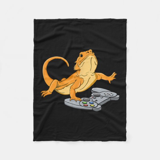 Dragon Lizard Gamer Video Gecko Fleecedecke (Vorderseite)