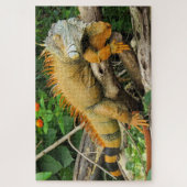 Dragon lizard sleeping along a Long Branch Puzzle (Vertikal)