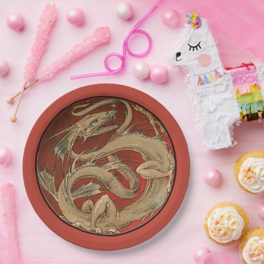 Dragon Lore - Art Nouveau Pappteller (Party)