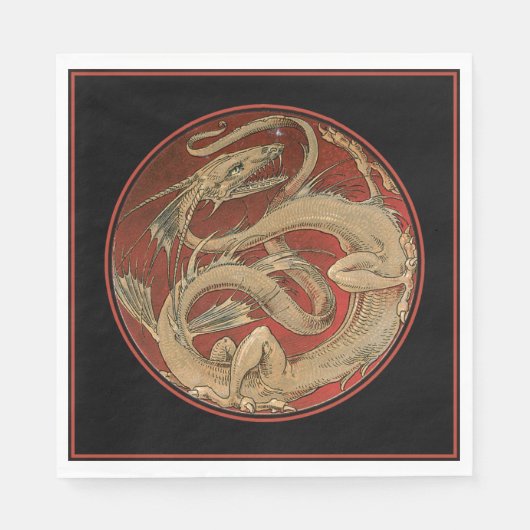 Dragon Lore - Jugendstil Serviette (Vorderseite)