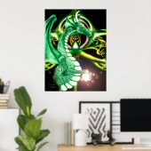 ~Dragon Lore~ Magischer Grüner Drache Poster (Heimbüro)